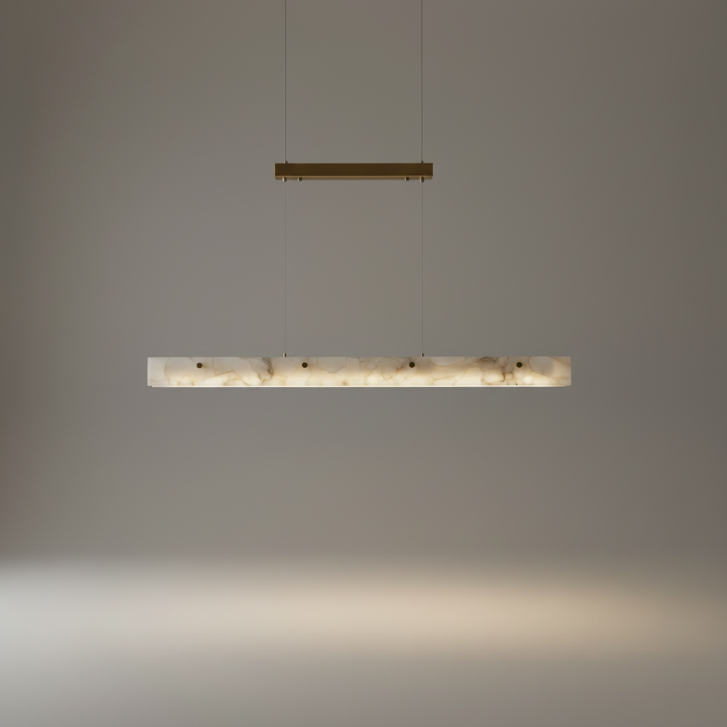 Incarnadine Lux Modern Marble Rectangle Chandelier - Pendant Lights | Lucera Lighting
