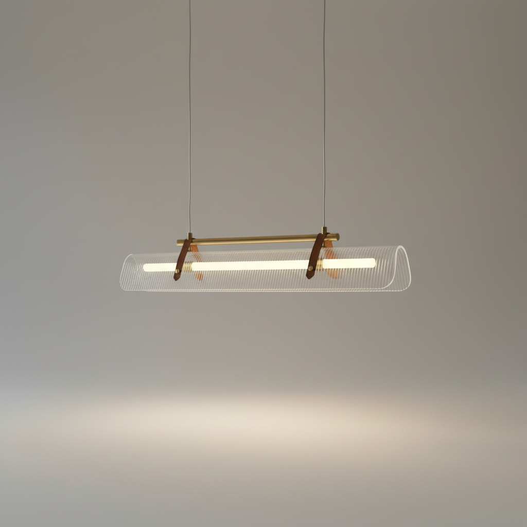 Naphthol Rectangle Metal and Leather Chandelier - Pendant Lights | Lucera Lighting