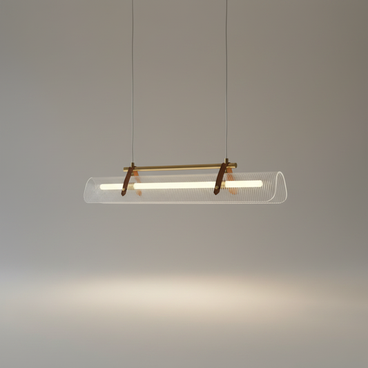 Naphthol Rectangle Metal and Leather Chandelier - Pendant Lights | Lucera Lighting