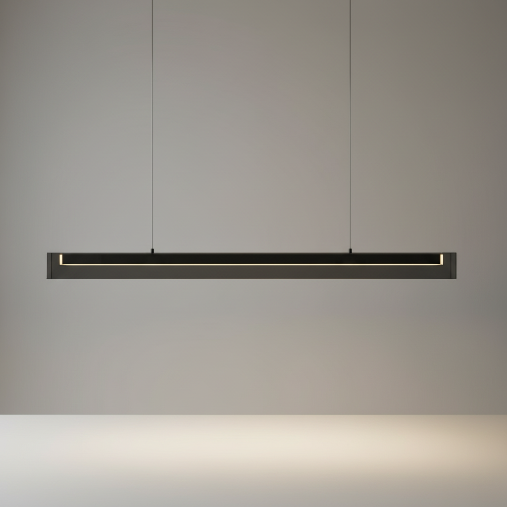 Ochre Risch Modern Black Rectangular Chandelier - Pendant Lights | Lucera Lighting