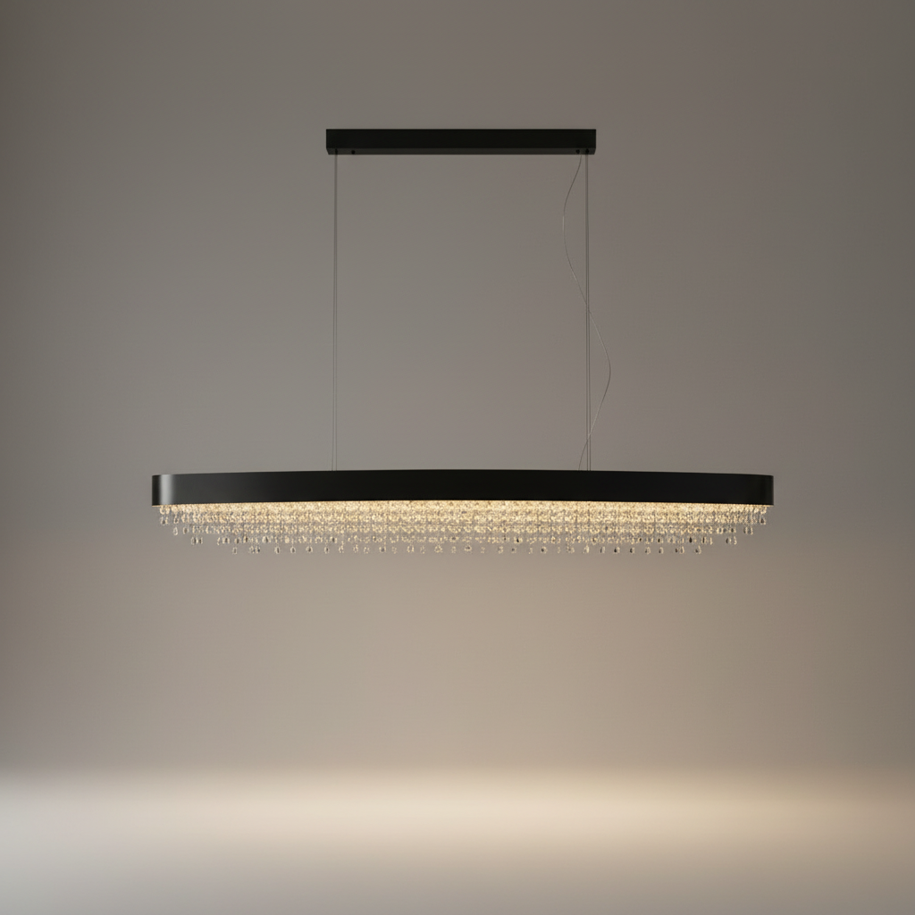 Ulf Modern Rectangular Crystal Chandelier - Pendant Lights | Lucera Lighting