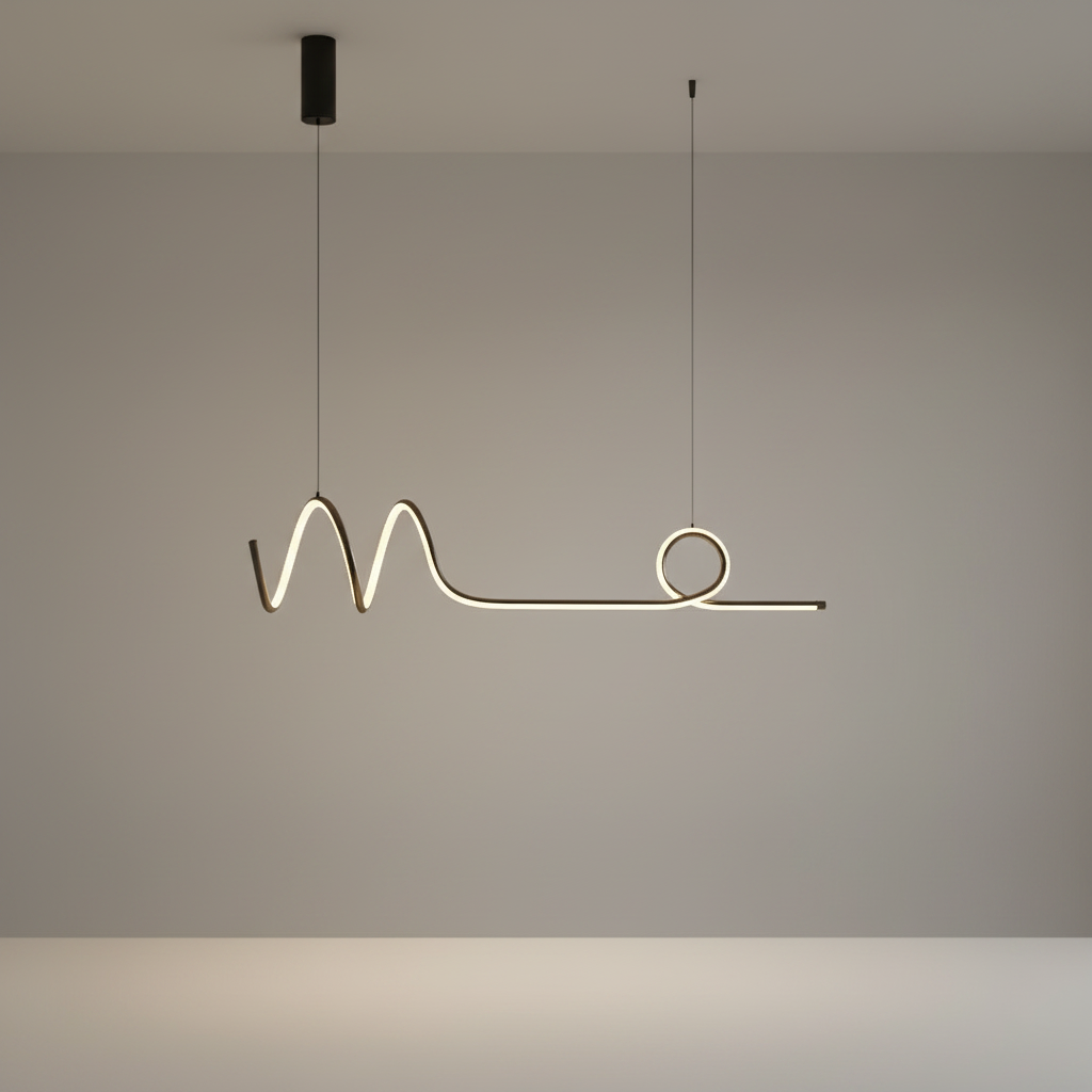 Eira Nordic Pendant Lamp with Long Strip - Pendant Lights | Lucera Lighting