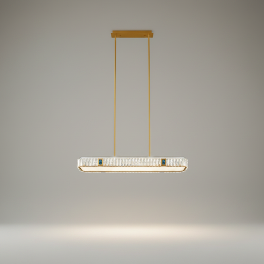 Frej Rectangle LED Crystal Pendant Chandelier - Pendant Lights | Lucera Lighting