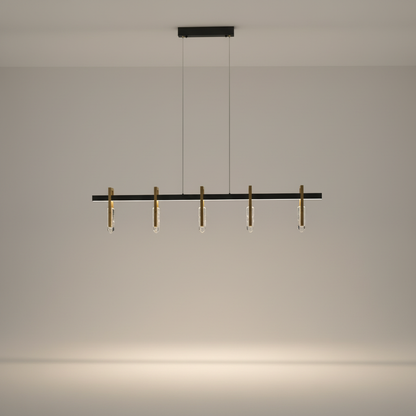 Studio shot of Jord copper brass frame crystal pendant lamp against clean white background