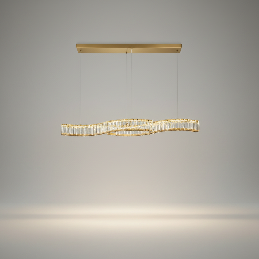 Knut Crystal S-Shaped LED Chandelier - Chandeliers | Lucera Lighting