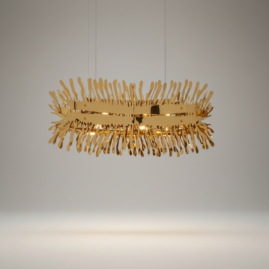 Magne Golden LED Chandelier for Dining Room - Chandeliers | Lucera Lighting