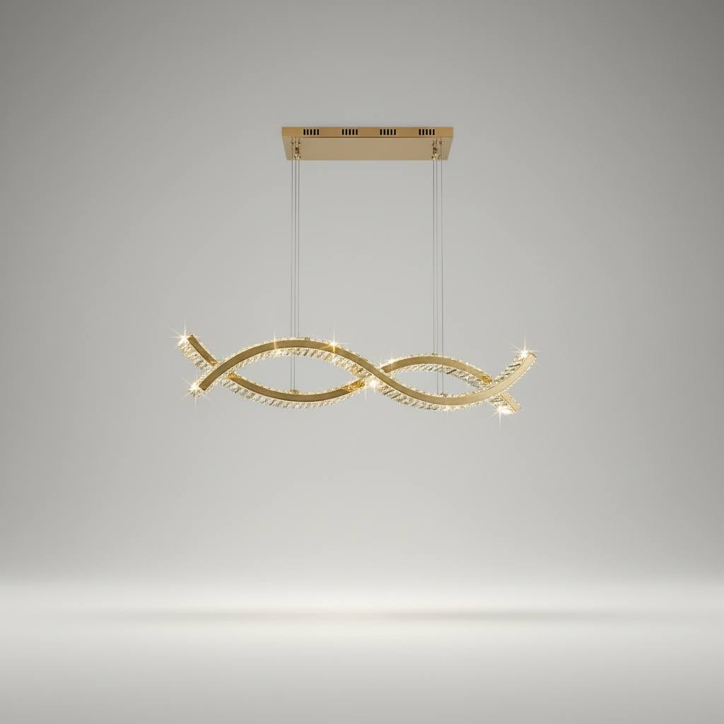 Natt LED Chandelier Wave Design - Chandeliers | Lucera Lighting