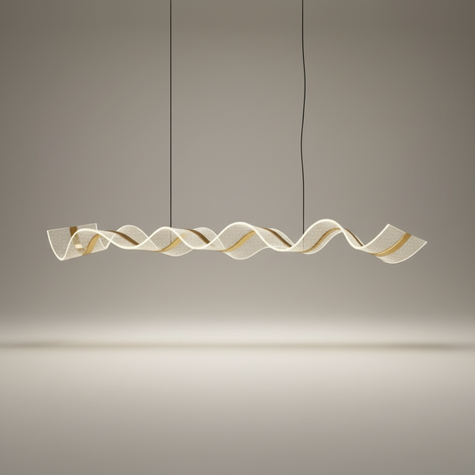Od Wave Gold Chandelier Flush Mount - Pendant Lights | Lucera Lighting