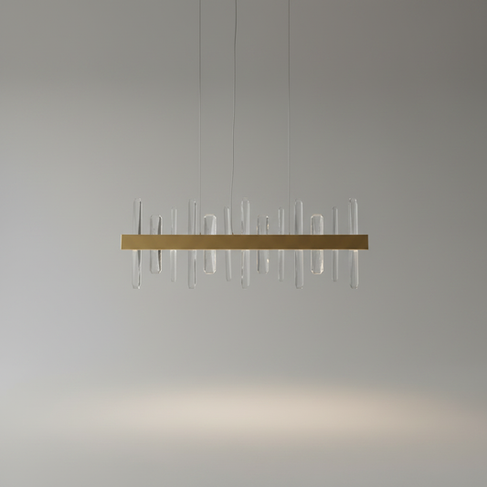 Alma Rectangle Gold Crystal Chandelier for Living Room - Chandeliers | Lucera Lighting
