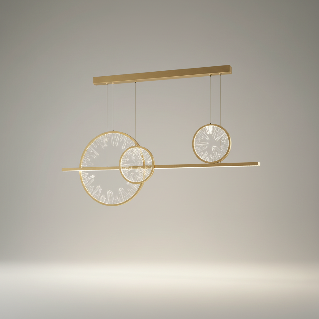 Amore Broken Glass Design Crystal Rings Hanging LED Art Cha - Pendant Lights | Lucera Lighting