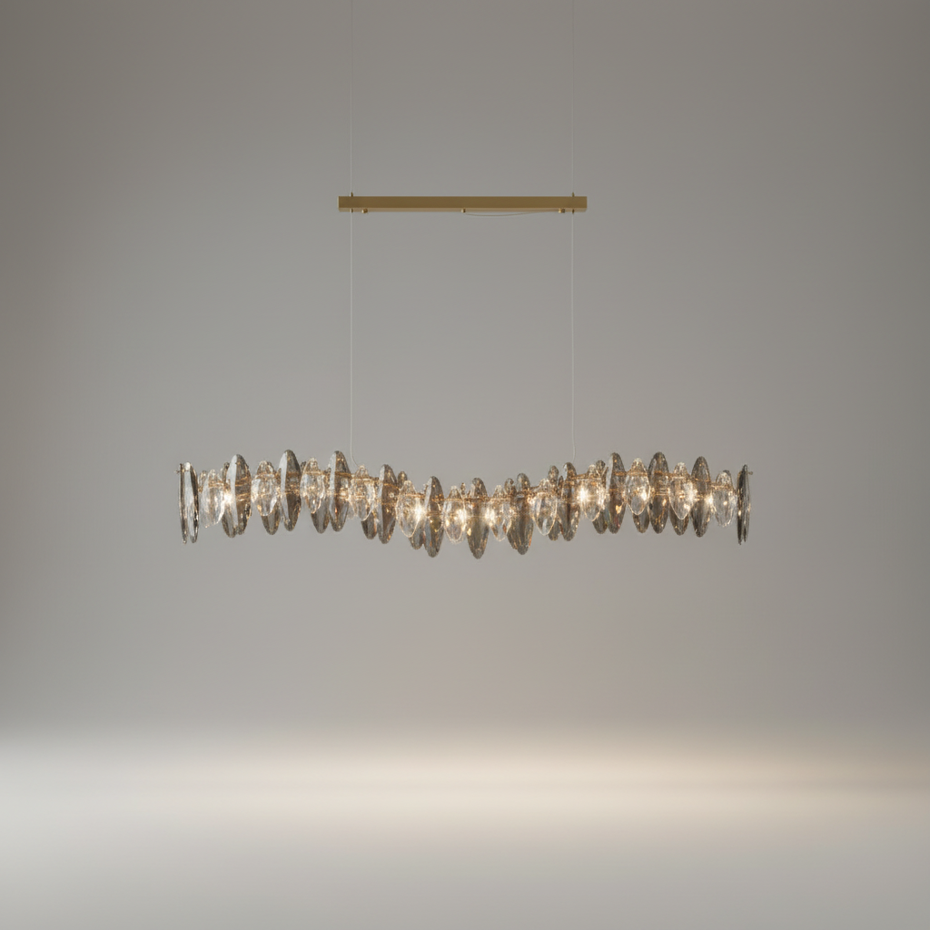 Arno Wave Chrome Crystal Chandelier - Pendant Lights | Lucera Lighting