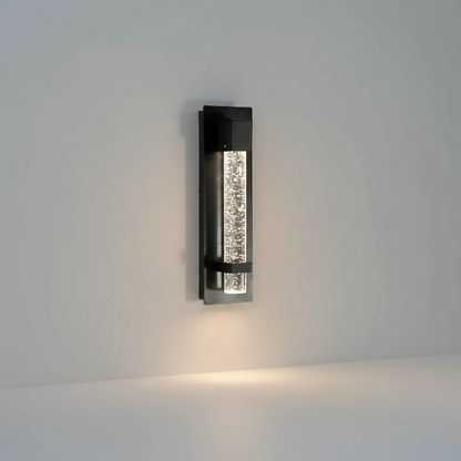 Studio shot of Hemera Outdoor Sconce with crystal bubble glass front view