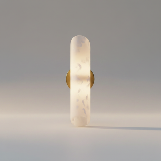 Cosmo Alabaster Vertical Wall Sconce - Luxury Ambient Light - Lamps | Lucera Lighting