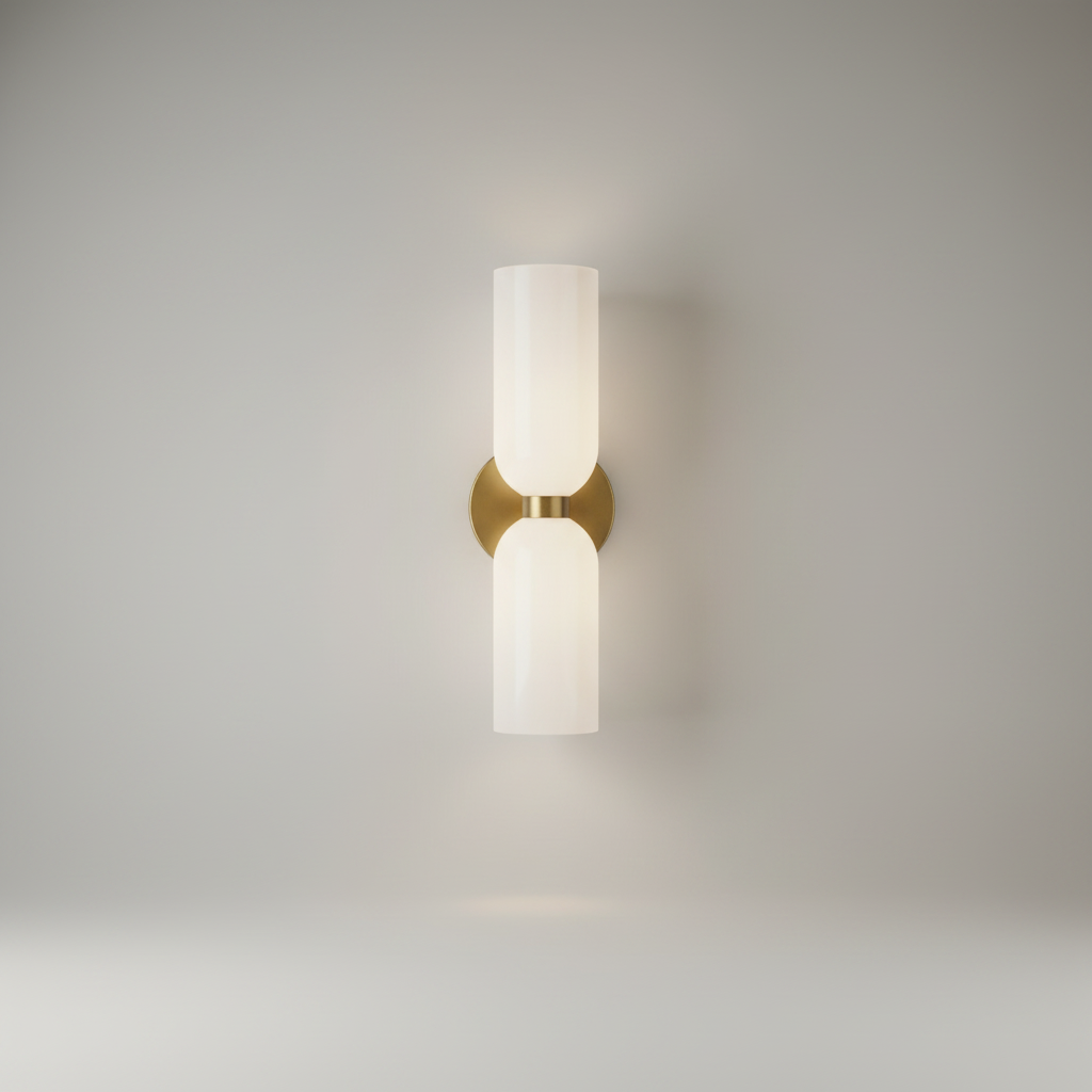 Dolce Double Glossy White Glass Wall Sconce - Wall Lights & Sconces | Lucera Lighting