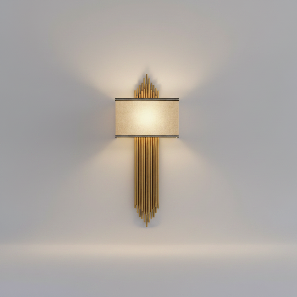 Leone Metal and Fabric Wall Sconce - Wall Lights & Sconces | Lucera Lighting
