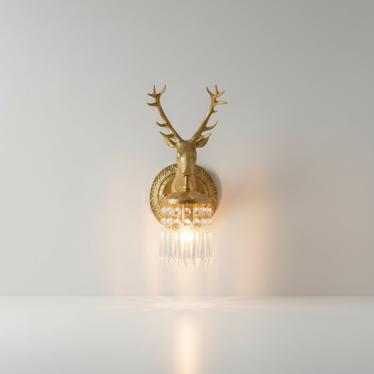 Capri Crystal Deer Head Wall Lamp - Wall Lights & Sconces | Lucera Lighting