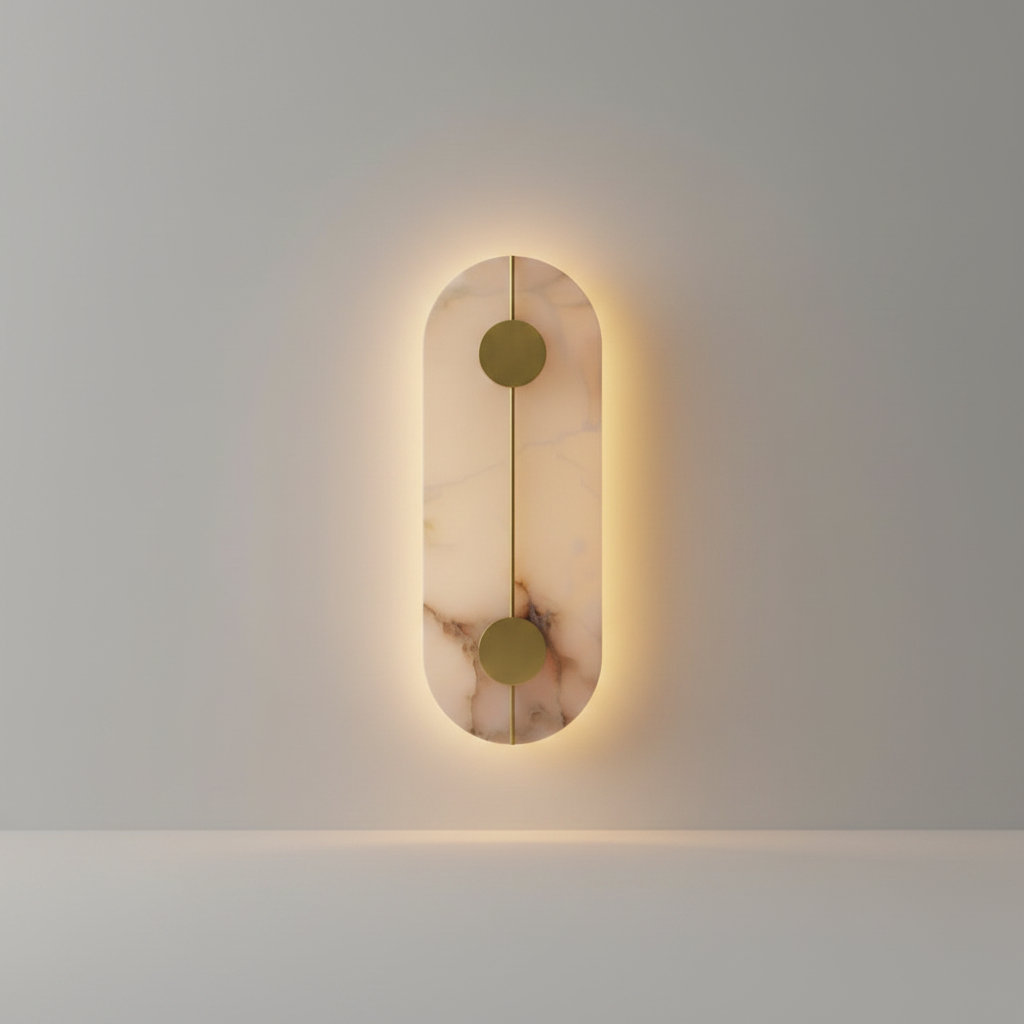 Turret Copper Marble Wall Lamp for Living Room - Wall Lights & Sconces | Lucera Lighting