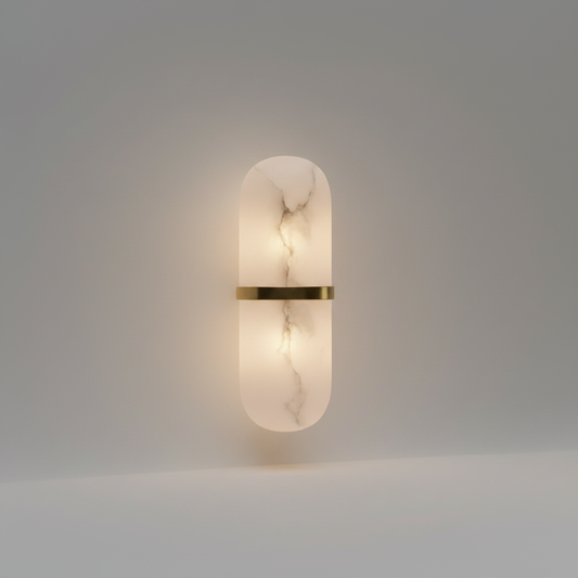 Elliptical Luxury Marble Wall Lamp for Living Room - Wall Lights & Sconces | Lucera Lighting