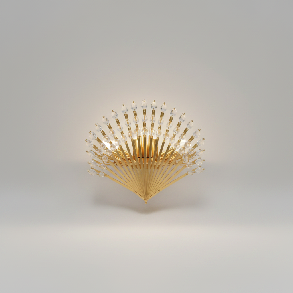 Fugue Luxury Golden Crystal Wall Lamp for Bedroom - Wall Lights & Sconces | Lucera Lighting