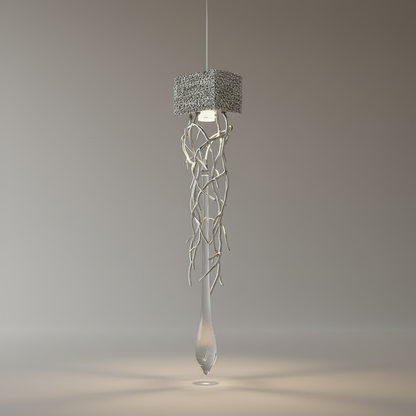 studio shot of Rallentando LED crystal copper wall lamp front view on clean neutral background