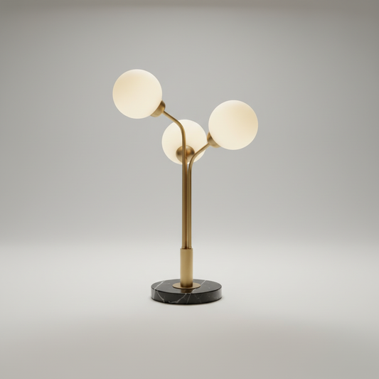 Animato Tri-Shape Marble Base Table Lamp - Lamps | Lucera Lighting
