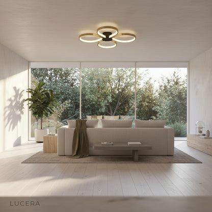 Captivating Ceiling Light casting ambient glow over a cozy dining area at dusk
