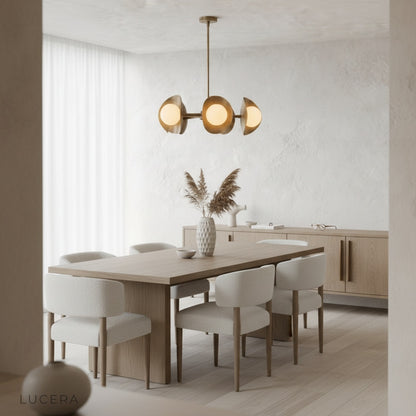 Lambrusco Chandelier in a minimalist living room with soft evening shadows