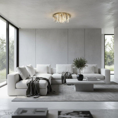 Sisyphus ceiling light over bedside table cozy bedroom setting