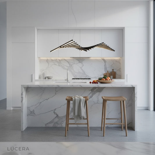 studio shot of Echo Chandelier with clean white background showing full front view