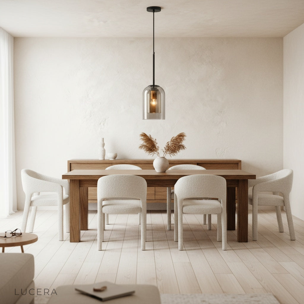 close-up of Theodora pendant light showing brass socket and adjustable cable mechanism