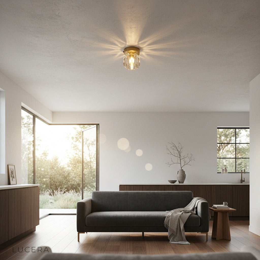 utopia ceiling light with cool white glow in contemporary office