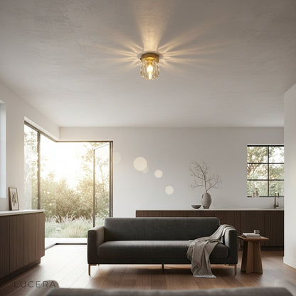 utopia ceiling light with cool white glow in contemporary office
