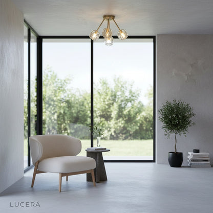 Crylo ceiling light with iron arms alternative finish studio view