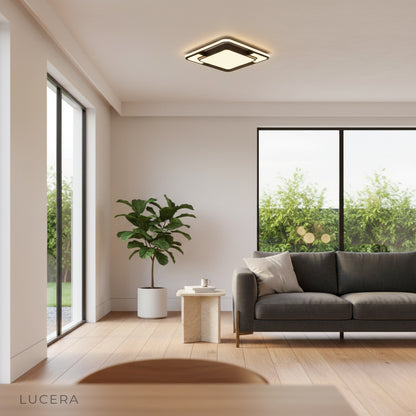 nighttime lifestyle shot of Kyrie pendant light creating sophisticated mood in upscale lounge area