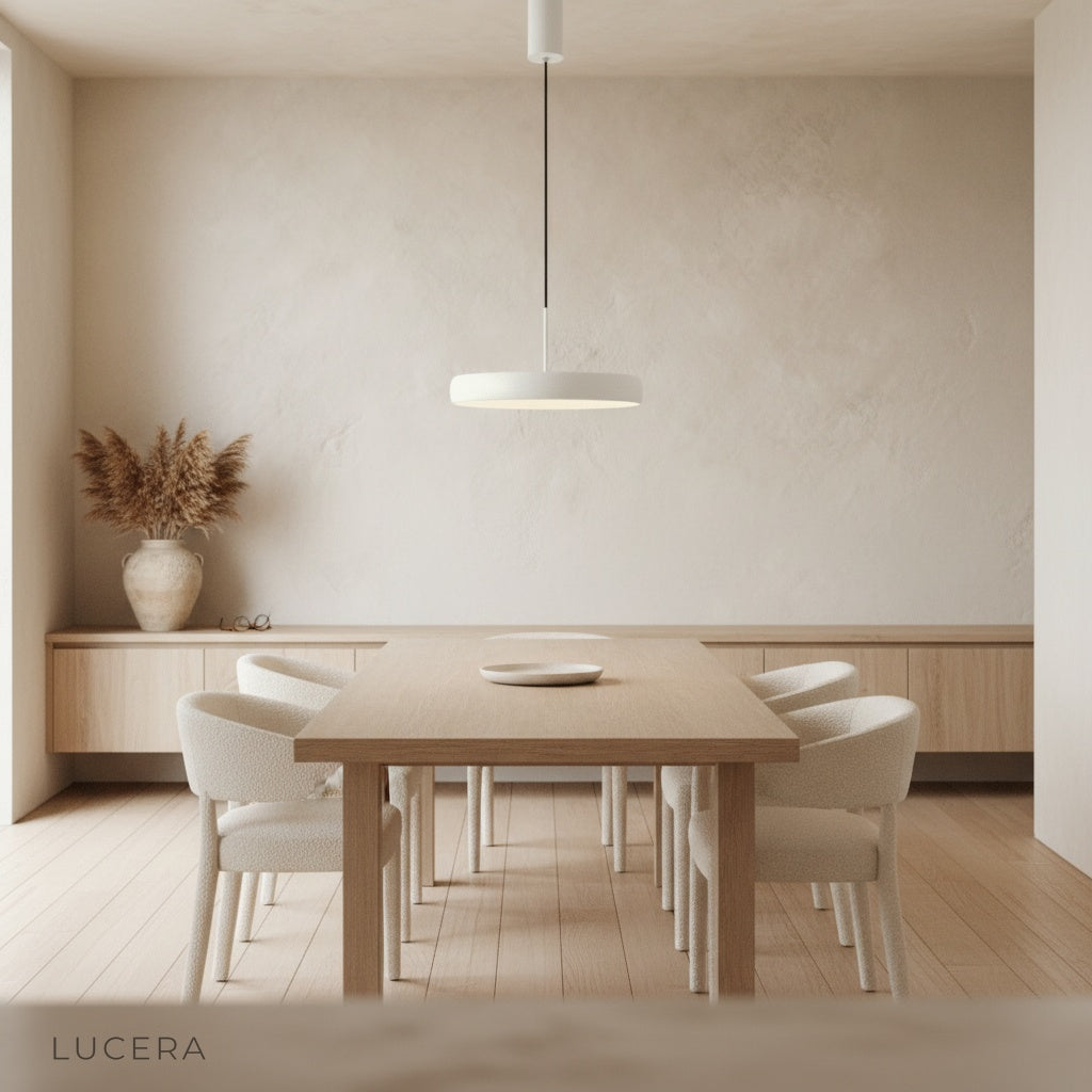 Zinfandel pendant light in a hallway with matte black ceiling canopy detail