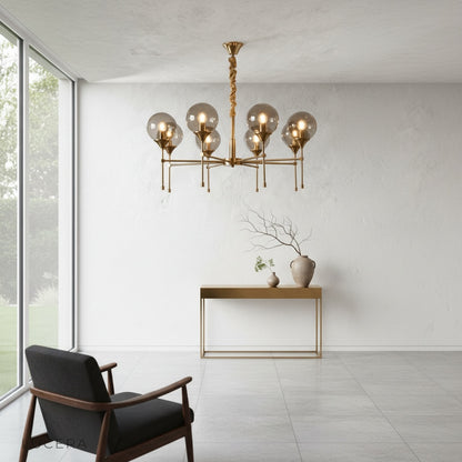 Erbaluce chandelier in entryway with soft natural light from nearby window
