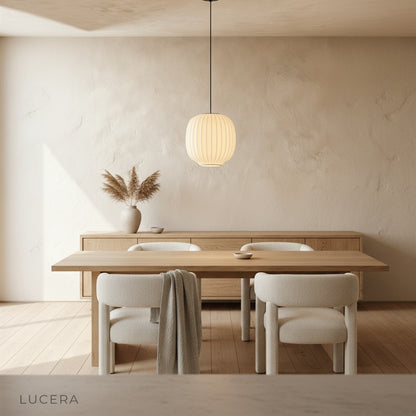 Quoin Pendant Light in a minimalist interior with warm ambient illumination