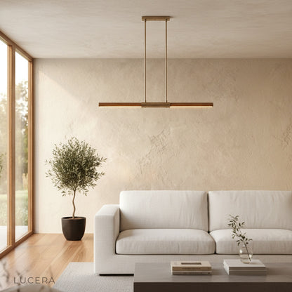 Griselda pendant light in a minimalist bedroom adding warm accent lighting