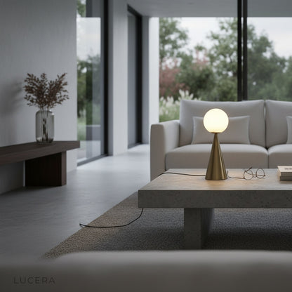 lucera hieroglyph lamp glowing in dark lounge with elegant decor