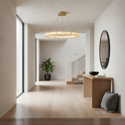 Tab 3 - Bamboo Round Alabaster Chandelier