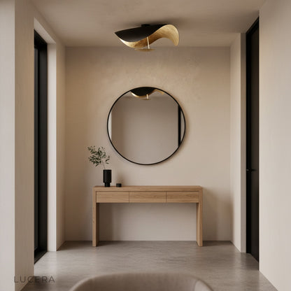Xenial ceiling lamp in open-plan space with elegant ceiling design
