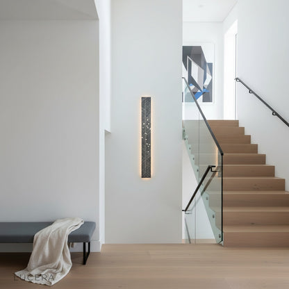 Vela Steel Illuminated Art as a nightlight in a stylish lounge, soft evening glow