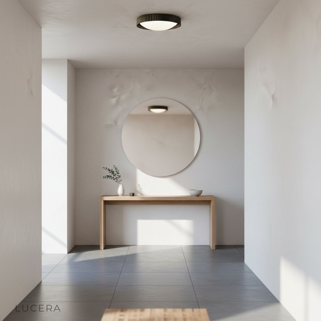 Wafers ceiling light in open-plan space with uniform bright illumination