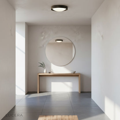 Wafers ceiling light in open-plan space with uniform bright illumination