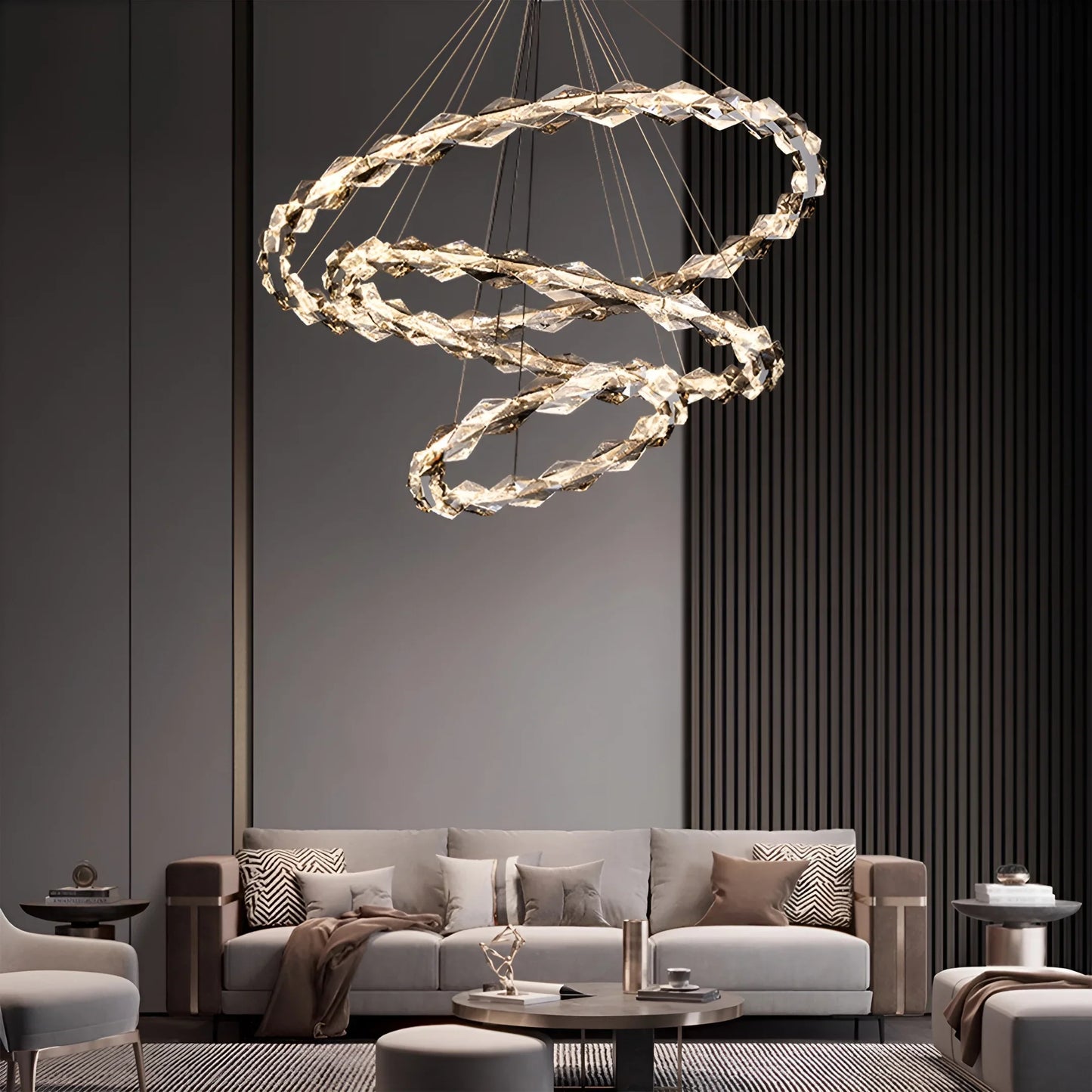 Axel K9 Crystal Chandelier - Multi-Ring LED - Chandeliers | Lucera Lighting