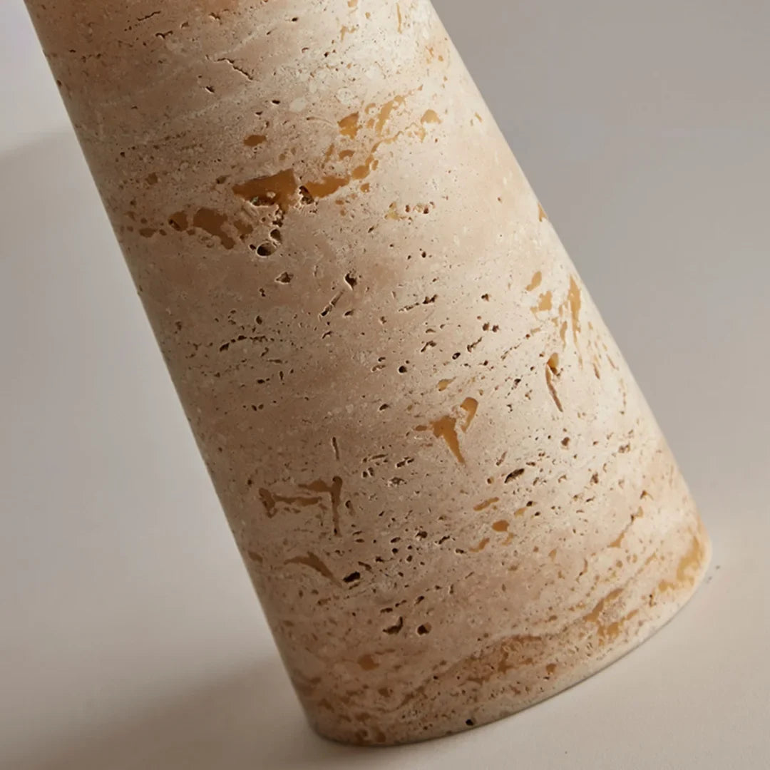 Con Travertine & Glass Table Lamp - Lamps | Lucera Lighting