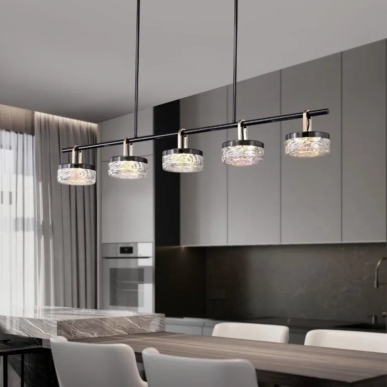 Aquamarine Linear Chandelier for Kitchen Island - Exterior wall | Lucera Lighting