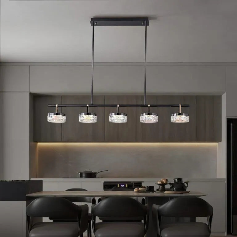 Aquamarine Linear Chandelier for Kitchen Island - Exterior wall | Lucera Lighting