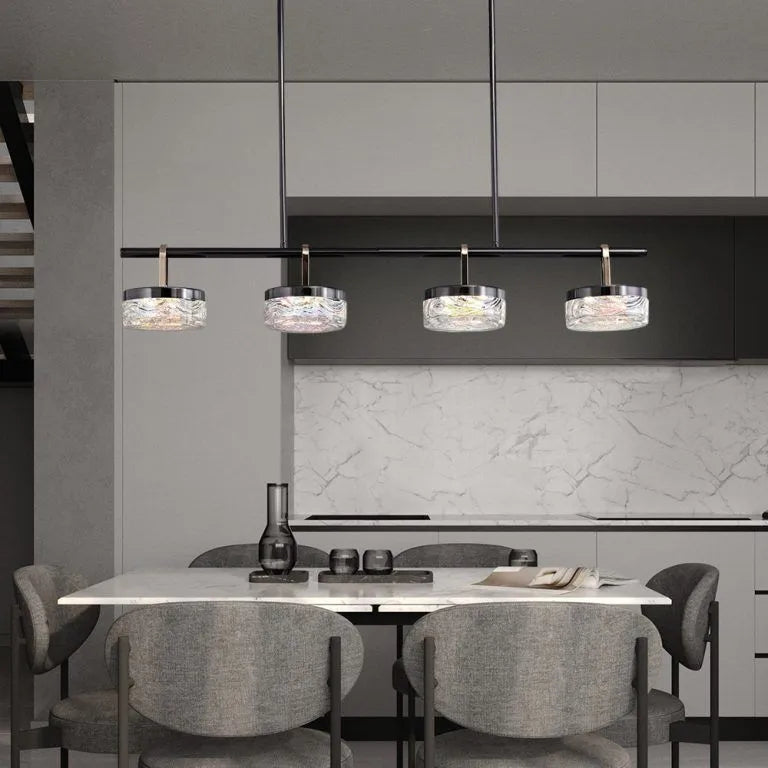 Aquamarine Linear Chandelier for Kitchen Island - Exterior wall | Lucera Lighting