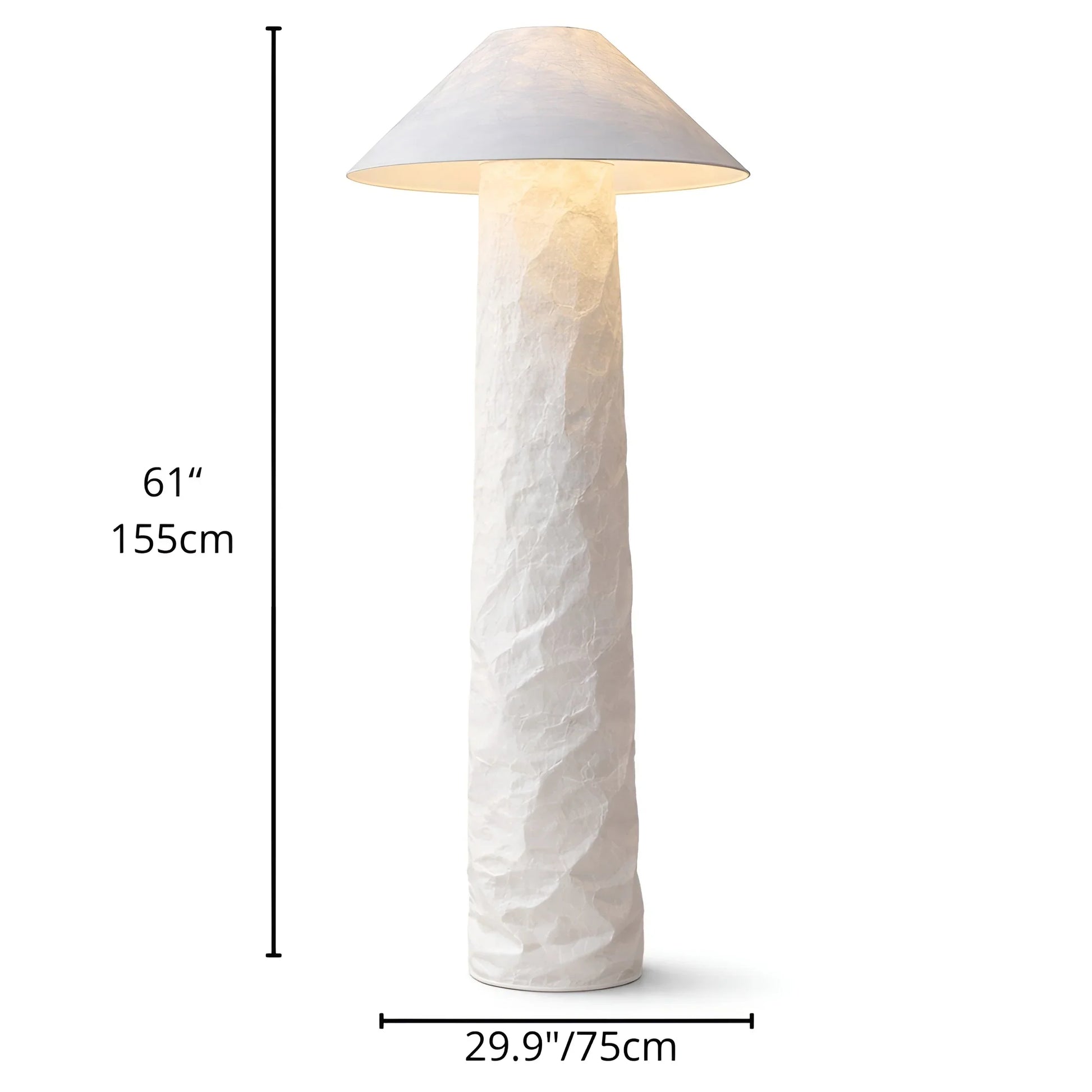 Citrine Wabi-Sabi Paper Table and Floor Lamp - Lamps | Lucera Lighting